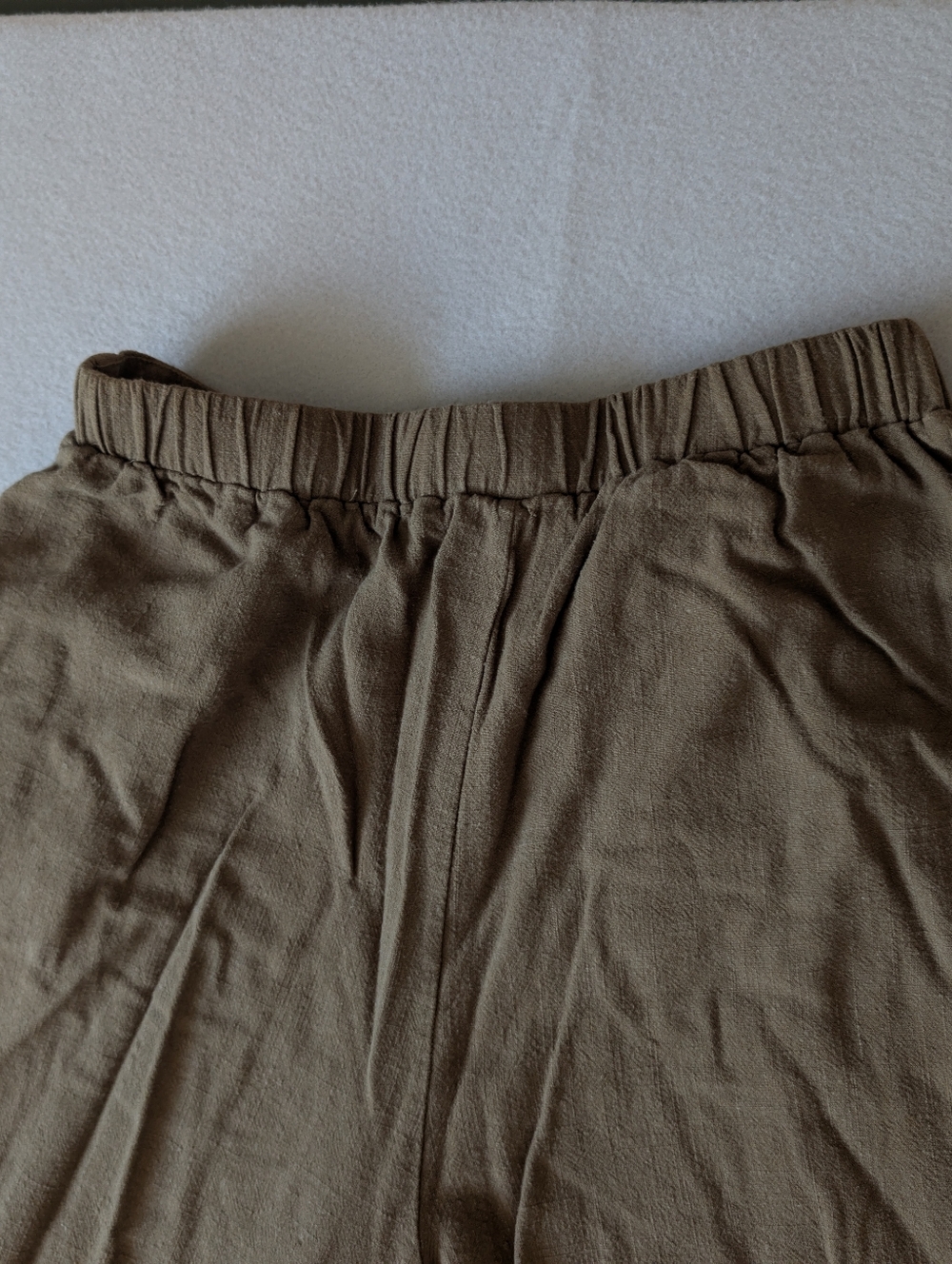 Linen Blend Green Gaucho Capri Cropped Wide Leg Pants High Rise Size S Beach Eco image 8
